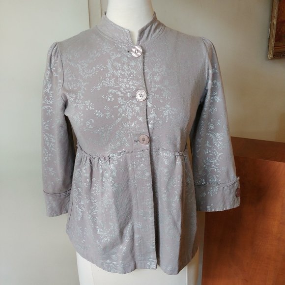 Willi Smith Sweaters - 🚫SOLD🚫 Willi Smith Cotton jacket button down size Small Grey Antique Silver